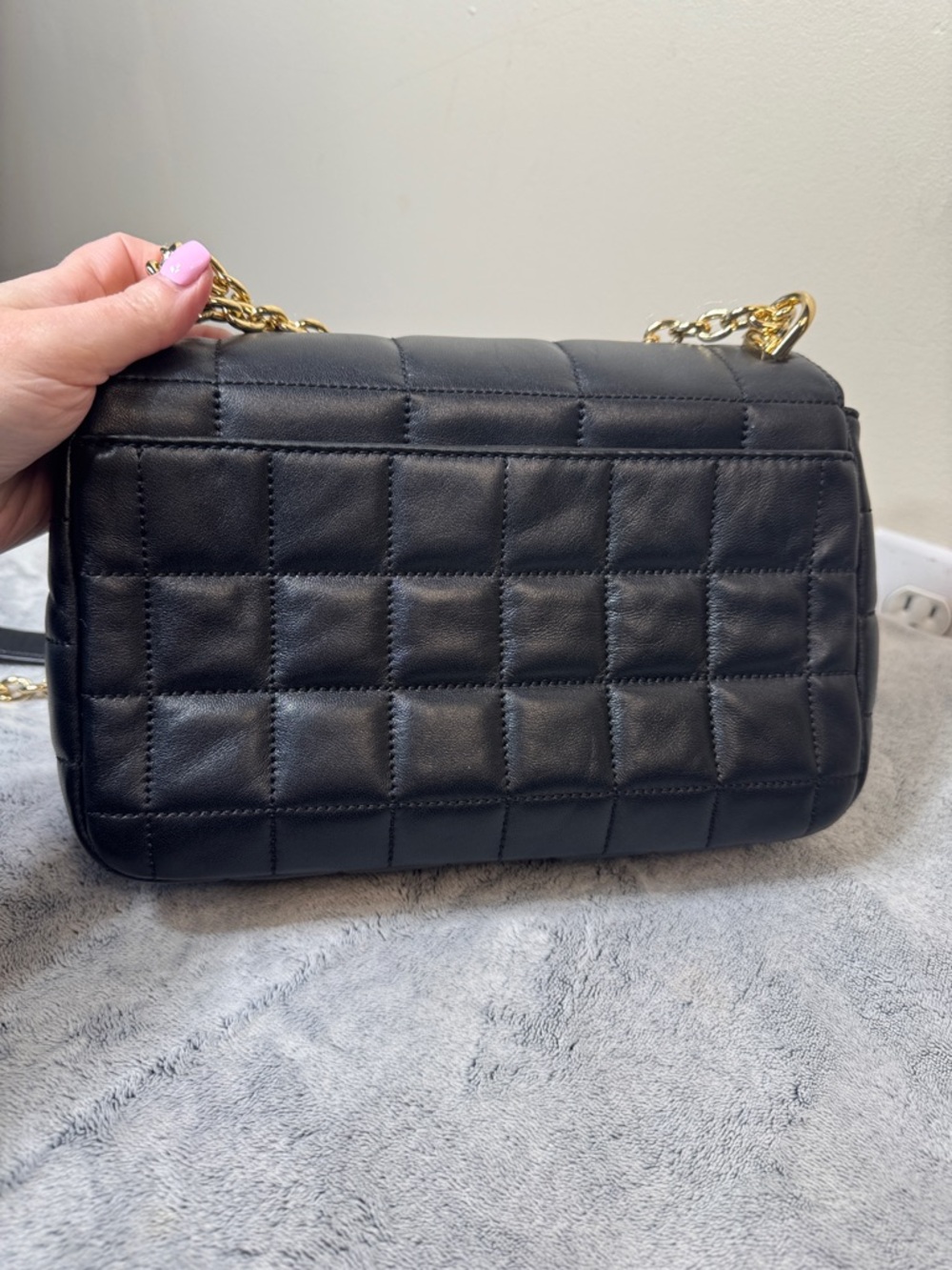 MICHAEL Michael Kors SoHo Large Quilted Leather Shoulder Bag - Black & Gold - Picture 10 of 16